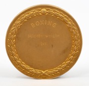 1934 2nd BRITISH EMPIRE GAMES IN LONDON, Gold Winner's Medal "British Empire Games/England/1934", engraved on reverse "Boxing, Middle-Weight, 1st", 50mm diameter, in original presentation case. Very attractive and scarce. Won by Alf Shawyer of England. - 3
