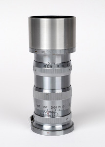 NIPPON KOGAKU: Bayonet-mount Nikkor-Q&middot;C 135mm f3.5 lens [#256565] with lens hood.