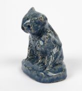 MERRIC BOYD (attributed) pottery koala figure group with mottled blue glaze, ​​​​​​​10cm high - 5