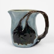 CRUFFEL Australian ceramic jug with windswept tree branch handle motif by William Merric Boyd, stamped "Cruffel Porcelain", 14.5cm high, 16.5cm wide - 2