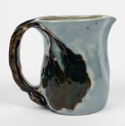 CRUFFEL Australian ceramic jug with windswept tree branch handle motif by William Merric Boyd, stamped "Cruffel Porcelain", 14.5cm high, 16.5cm wide - 4