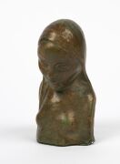 GUSTAV PILLIG fired plaster statue of a lady with bronzed finish, incised "G. Pillig", ​​​​​​​16cm high - 2