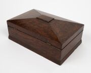 JOSEPH SLY Colonial cedar sewing box with lift out insert tray stamped "J. Sly" near the lock 19th century, 11cm high, 29cm wide, 19cm deep. - 4
