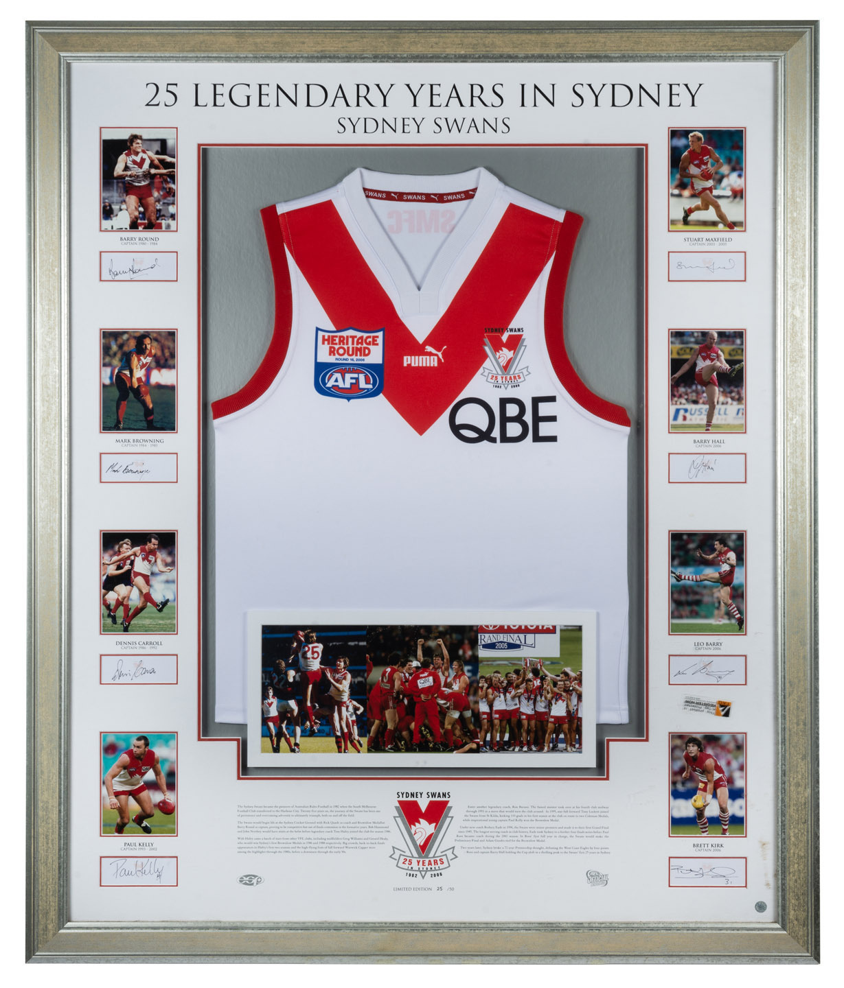 Stuart Maxfield 25 LEGENDARY YEARS IN SYDNEY: Display comprising Swans window-mounted ...