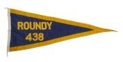Barry Round's commemorative 'ROUNDY 438' banner from the celebrations surrounding the conclusion of his career in the early nineties, length 2.4m. Round played 438 games throughout his VFL/AFL/VFA career - 135 with Footscray, 193 with South Melbourne/Sydn