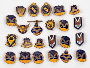 WEST TORRENS FOOTBALL CLUB: 1950 - 1959 duplicated range of membership pins, (23).