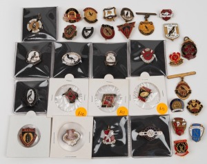 VARIOUS FOOTBALL CLUB MEMBERSHIP FOBS OR BADGES, ALL FROM BROKEN HILL CLUBS: Noted Broken Hill 1926; Central Broken Hill 1950, 1953 & 1954; North Broken Hill 1948, 1949, 1952, 1956 & 1958; South Broken Hill 1938, 1953, 1954, 1955 & 1960; and West Broken H