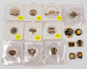 HOBART FOOTBALL CLUB: A range of membership badges, noted 1949, 1952, 1954, 1957, 1958, 1959, 1961-1964 and several later, including 1966 VICE PRESIDENT. (Total: 16, with a couple of duplicates).
