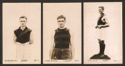 ESSENDON FOOTBALL CLUB: early 1920's Don Photo Series real photo postcards depicting F.W. MAHER, SYD. BARKER and D.J. CALLAHAN, (3).