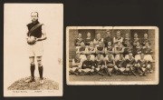 RICHMOND FOOTBALL CLUB 1920 team portrait photo postcard by "Omega" in their Premiership year; together with the M. HISLOP portrait card from the Don Photo Series, (2).