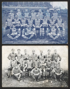 GEELONG Football Team photo postcards depicting the 1907 team (unknown publisher) and the 1908 team (photo by Watts; published by Thacker, (2).