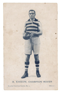 circa 1910 'Football Post-Card Series, No.1' - 'A.Eason, Champion Rover' (Geelong). Extremely raree.