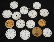 Assorted antique pocket watch movements and dials, Australian retailer. 19th/20th century, (qty).