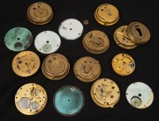 Assorted antique pocket watch movements and dials, Australian retailer. 19th/20th century, (qty). - 2