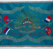 WWI silk embroidered souvenir "AUSTRALIAN COMMONWEALTH MILITARY FORCES, 1916. SOUVENIR OF EGYPT", 53 X 110cm - 2