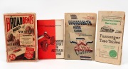 "MOTOR SPORT IN AUSTRALIA 1960" five shilling publication, Victorian Railways "COUNTRY LINES SERVICES Passenger Time Table" circa 1935, and two vintage "BROADBENT'S" road guides, (4 items)