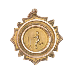 ANTWERP FOOTBALL CLUB award fob in gold (9ct, 4.2g) engraved verso "Antwerp F. Club. Premiers 1919 won by H. Kinnear. Antwerp is a locality near Dimboola. The club appears to have been disbanded after 1960.