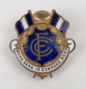 CARLTON FOOTBALL CLUB enamel and brass badge by K.G.Luke, circa 1940s.