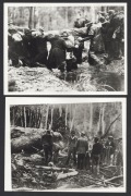 Nine c. 1940s press agency photographs, featuring the 1947 Caulfield Cup, Daredevil Curtis motorcycle jump at the Melbourne Exhibition Speedway, Australian Alps search and rescue volunteers in action, French Island koala colony transfer to Healesville, an - 4