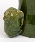 MERRIC BOYD green glazed pottery vase with applied koala, incised "Boyd, 1923", 10.5cm high, 13cm wide - 4