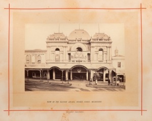 NICHOLAS JOHN CAIRE (1837-1918) Anglo-Australasian Photographic Company gilt embossed titles to the green folio cover "Public Buildings of Melbourne & Suburbs" c. 1870s-80s, with forty albumen paper prints (numbered 1 - 40) mounted on cards with full prin