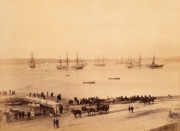SYDNEY & NEW SOUTH WALES A large album containing a collection of large format albumen paper prints, circa 1870s - early 1880s, including several images of the visit of the British Detached Squadron in July 1881, with images of the ships and the welcoming