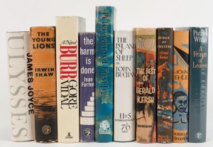 274 · 20th CENTURY FICTION; all with dust-jackets: "The Island of Sheep" by John Buchan [1936]; "The House of Crystal" by Hans Kades [1957]; "The Young Lions" by Irwin Shaw [1958]; "Move over Mountain" by John Ehle [1958]; "The Best of Gerald Kersh" [1960]; "The Harm is Done" by Jean Forton [1961]; "Ulysses" by James Joyce [1967, with double jacket]; "Burr - A Novel" by Gore Vidal [1974]; "A Fringe of Leaves" by Patrick White [1976] and "First Light" by Peter Ackroyd [1989]. (10 vols.).
