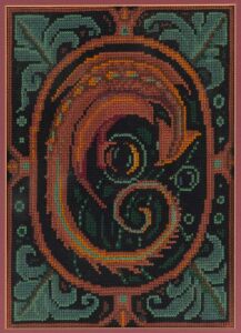 MARGUERITE MAHOOD (1901-1989), (dragon motif), wool tapestry, 24cm x 34cm, 53cm x 60cm overall.