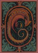 MARGUERITE MAHOOD (1901-1989), (dragon motif), wool tapestry, 24cm x 34cm, 53cm x 60cm overall.