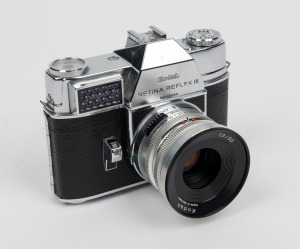 KODAK: Retina Reflex III (041) SLR camera with 50mm f1.9 lens and leather half-case, c. 1962.