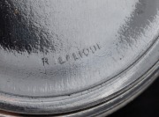 LALIQUE French Art Deco glass powder bowl with original brown stained finish, stamped "D'ORSAY, R. LALIQUE", 4.5cm high, 10cm diameter - 2