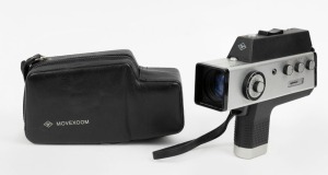 AGFA: Movexoom 3000 8mm movie camera, c. 1970, in matching leather case.