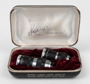 SOLIGOR: Two Elitar lenses with all front and rear caps in maker's felt-lined box - one Telephoto 1&frac12;" f1.9 and one Wide Angle 6.5mm f1.9. (2 lenses)