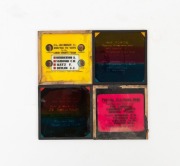 CINEMA ADVERTISING: Four 8 x 8cm 1940s Australian elections glass slides - 'Rt. Hon. J.B. Chifley P.C. Asks You to Vote for the Labor Senate Team...', 'Federal Elections 1946 - Support and Vote for The Liberal Country Party Senate Team...', 'Mr Forde Depu