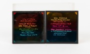 CINEMA ADVERTISING: Four 8 x 8cm 1940s Australian elections glass slides - 'Rt. Hon. J.B. Chifley P.C. Asks You to Vote for the Labor Senate Team...', 'Federal Elections 1946 - Support and Vote for The Liberal Country Party Senate Team...', 'Mr Forde Depu - 3