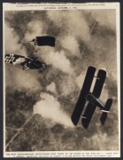 CRASHES: Eleven 1930s press agency photographs, featuring reporting on Pan-American seaplane capsized in San Juan, dramatic crashed plane in Surrey homeowner's front garden, Dutch KLM airliner crash near Brussels, firemen dousing wreckage at Vincennes, P - 2