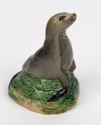 MARGUERITE MAHOOD pottery seal statue. Rare. Incised "Marguerite Mahood, No. 1786", 12.5cm high - 3