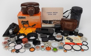 VARIOUS MANUFACTURERS: An accumulation of more than sixty different camera accessories from a diverse range of manufacturers, including more than thirty lens filters. Inspection will reward! (60+ items)