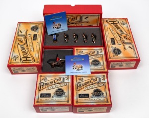 BRITAIN The Hollow Cast Collection "2nd DRAGOON OFFICER MOUNTED" (3), together with "CAMERON HIGHLANDERS BAND SET" (3), all boxed in mint condition, (6 items).