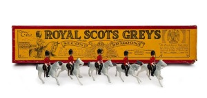 W. BRITAIN "ROYAL SCOTS GREYS SECOND DRAGOONS" vintage figures in original box.