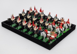 W. BRITAIN Queen Elizabeth II on horseback with Lifeguards and cavalry, (22 items)
