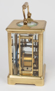 A. H. RODANET, PARIS antique French corniche cased carriage clock with time and gong striking movement and additional alarm, with original silvered lever platform escapement, circa 1890, 16cm high (handle up) - 2