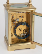 A. H. RODANET, PARIS antique French corniche cased carriage clock with time and gong striking movement and additional alarm, with original silvered lever platform escapement, circa 1890, 16cm high (handle up) - 3