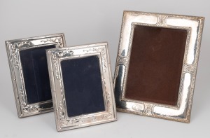 Three assorted silver picture frames, 20th century, ​​​​​​​the largest 24 x 19.5cm overall.