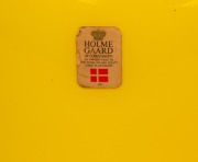HOLMEGAARD "GUL" Danish yellow and white bottle vase designed by OTTO BRAUER, bearing original label, 37cm high. - 2