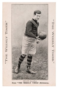c1910 The Weekly Times 'Victorian Footballers Postcard' featuring BRYANT(Essendon).