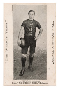 c1910 The Weekly Times 'Victorian Footballers Postcard' featuring J. FITZPATRICK (Melbourne).