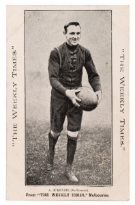 c1910 The Weekly Times 'Victorian Footballers Postcard' featuring A. McKENZIE (Melbourne).