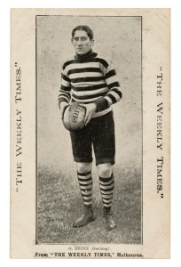 c1910 The Weekly Times 'Victorian Footballers Postcard' featuring G. HEINZ (Geelong).