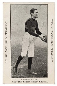 c1910 The Weekly Times 'Victorian Footballers Postcard' featuring B. HERBERT (Richmond).